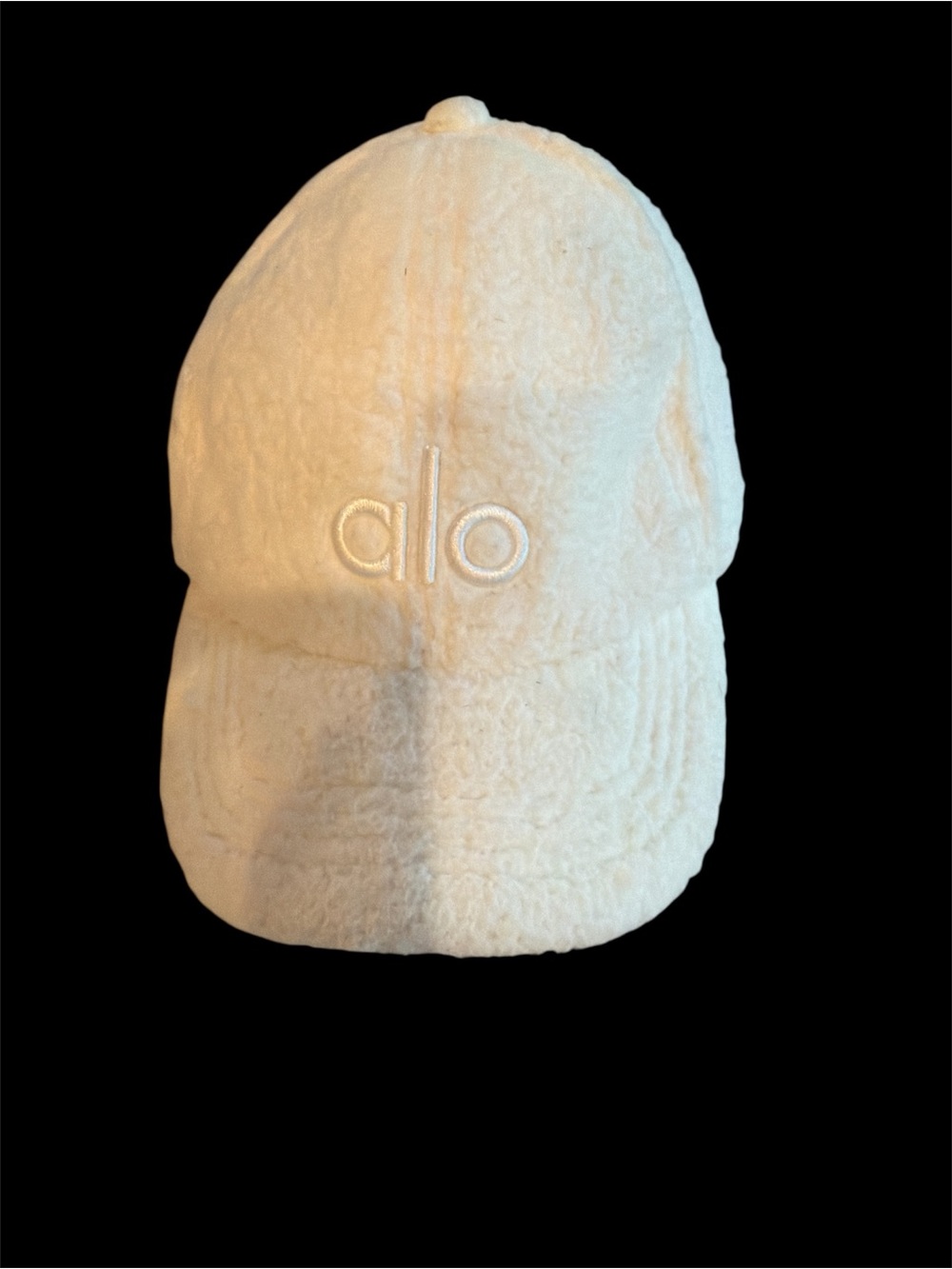 ALO Yoga Cream Sherpa Cap with Embroidered Logo